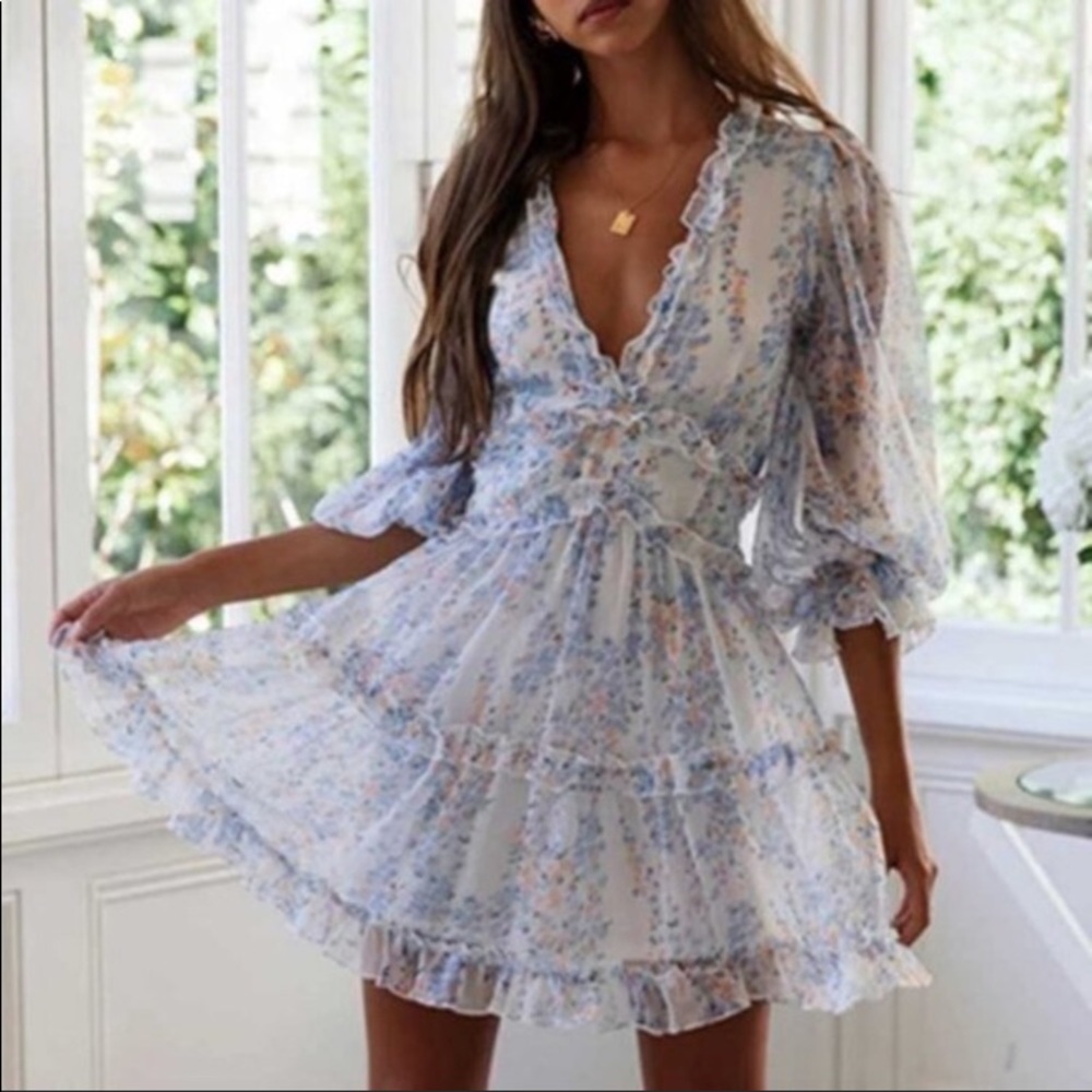 Floral Open Back Dress - Picture 2 of 3